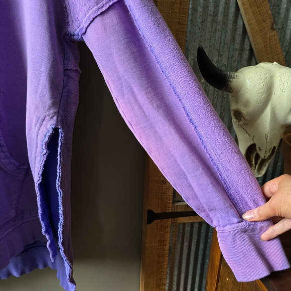 Free People Zoe Oversized Pullover Hoodie Moonberry - Picture 3 of 7